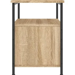 vidaXL Nachtkastje 34x35,5x50 cm bewerkt hout artisanaal eikenkleurig