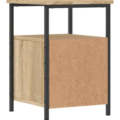 vidaXL Nachtkastje 34x35,5x50 cm bewerkt hout artisanaal eikenkleurig