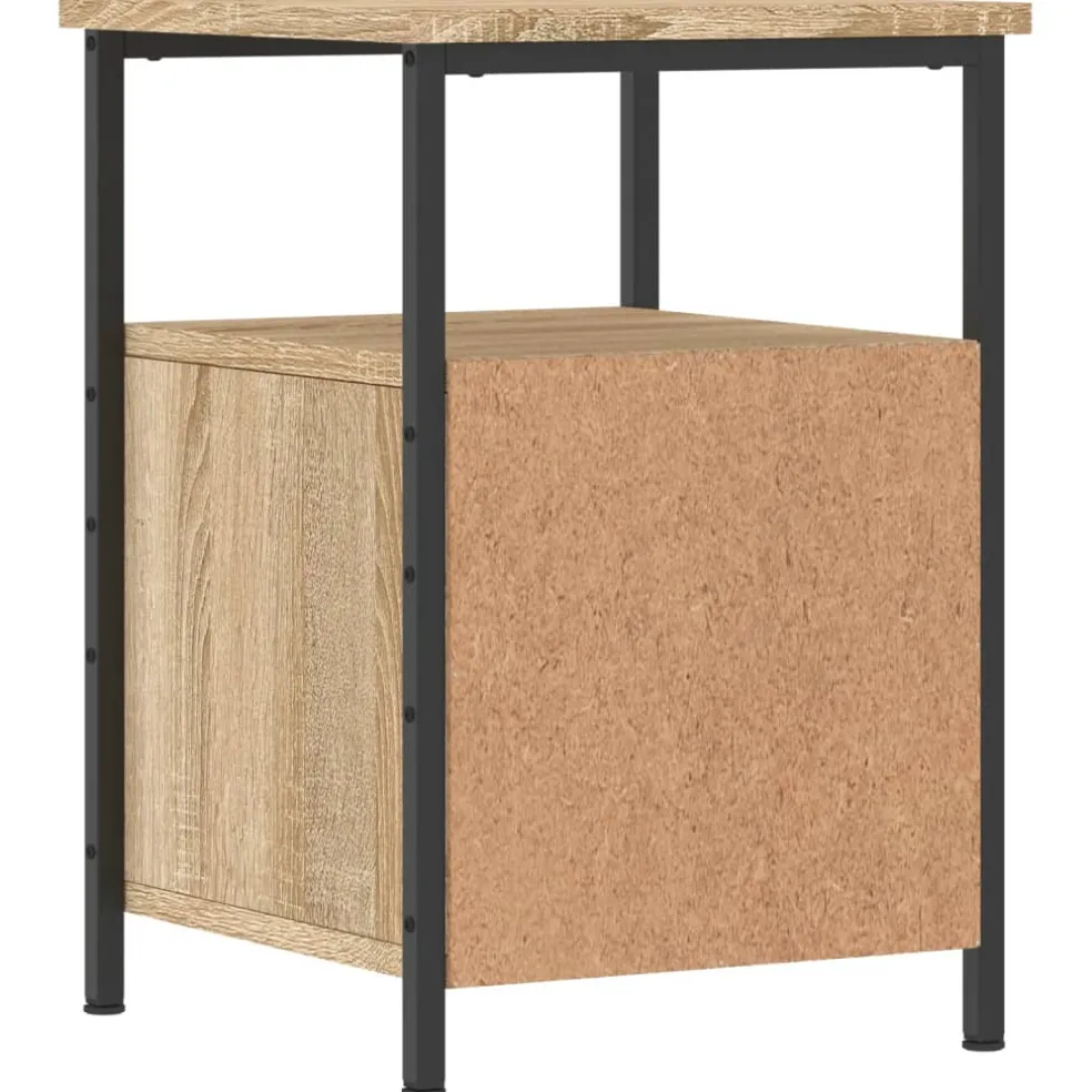 vidaXL Nachtkastje 34x35,5x50 cm bewerkt hout artisanaal eikenkleurig