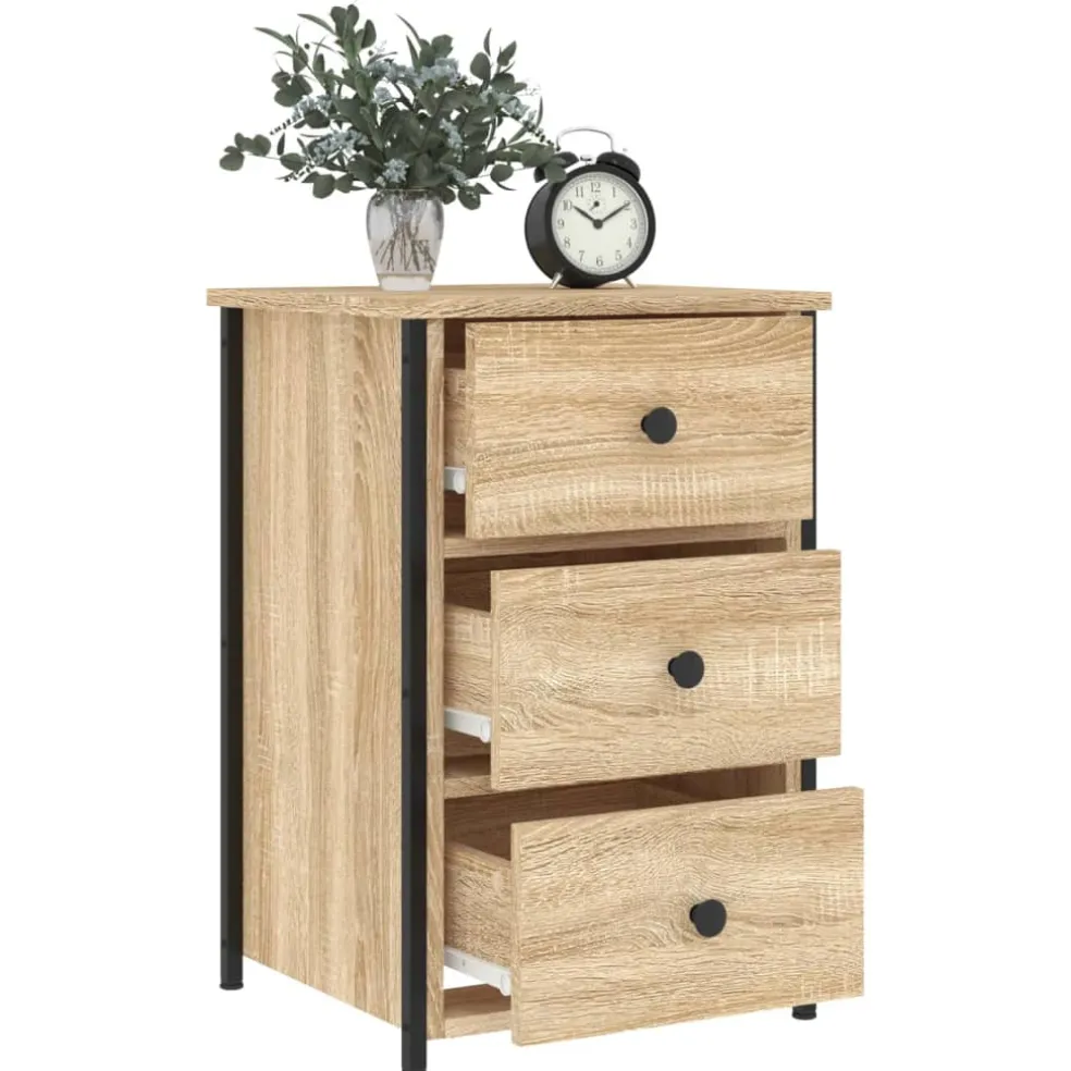 vidaXL Nachtkastje 40x36x60 cm bewerkt hout sonoma eikenkleurig