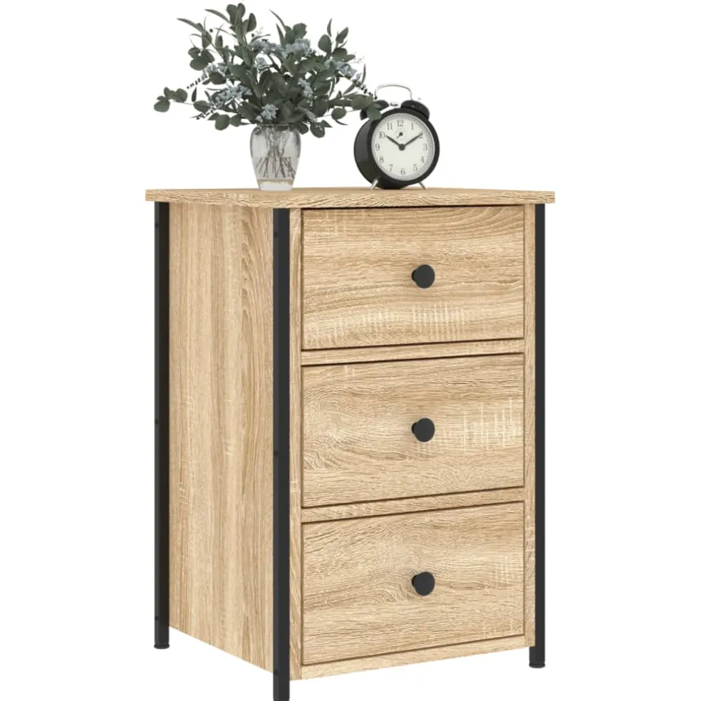 vidaXL Nachtkastje 40x36x60 cm bewerkt hout sonoma eikenkleurig
