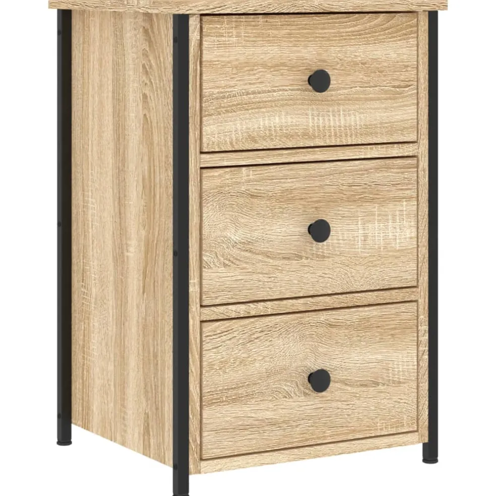 vidaXL Nachtkastje 40x36x60 cm bewerkt hout sonoma eikenkleurig