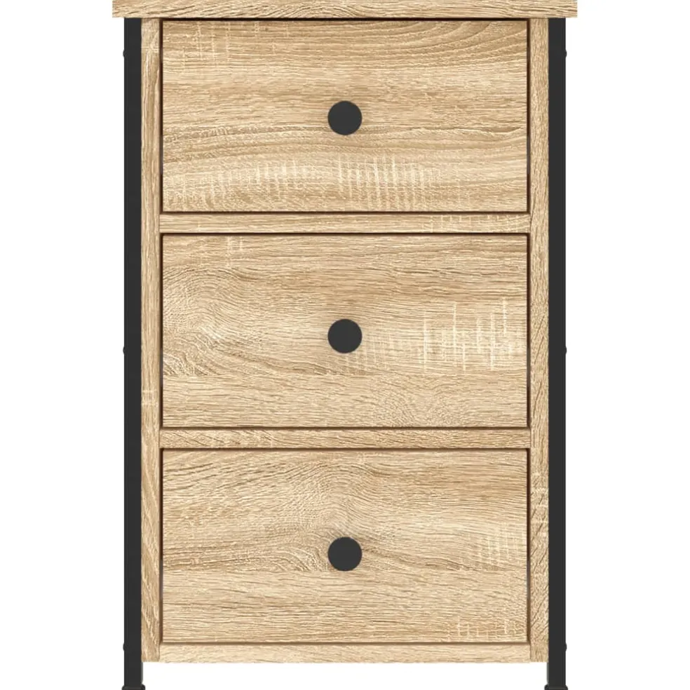 vidaXL Nachtkastje 40x36x60 cm bewerkt hout sonoma eikenkleurig