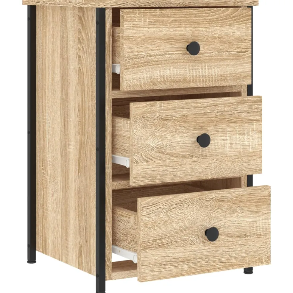 vidaXL Nachtkastje 40x36x60 cm bewerkt hout sonoma eikenkleurig