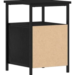 vidaXL Nachtkastje 34x35,5x50 cm bewerkt hout zwart eikenkleur