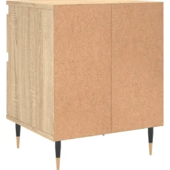 vidaXL Nachtkastje 40x35x50 cm bewerkt hout sonoma eikenkleurig
