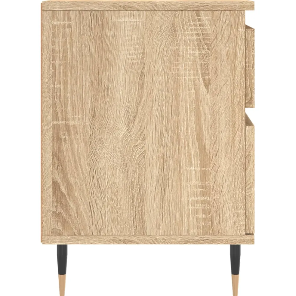 vidaXL Nachtkastje 40x35x50 cm bewerkt hout sonoma eikenkleurig