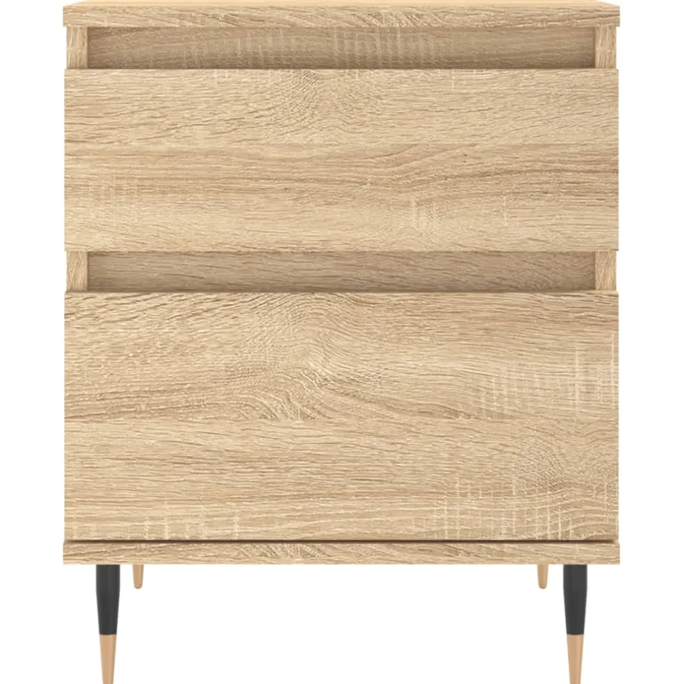 vidaXL Nachtkastje 40x35x50 cm bewerkt hout sonoma eikenkleurig