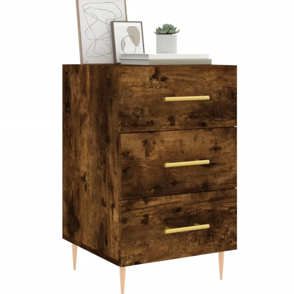 vidaXL Nachtkastje 46,5x29x61 cm bewerkt hout wit