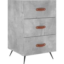 vidaXL Nachtkastje 40x40x66 cm bewerkt hout betongrijs