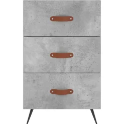 vidaXL Nachtkastje 40x40x66 cm bewerkt hout betongrijs