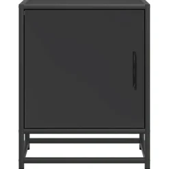 vidaXL Nachtkastje 40x31x50 cm bewerkt hout en metaal zwart