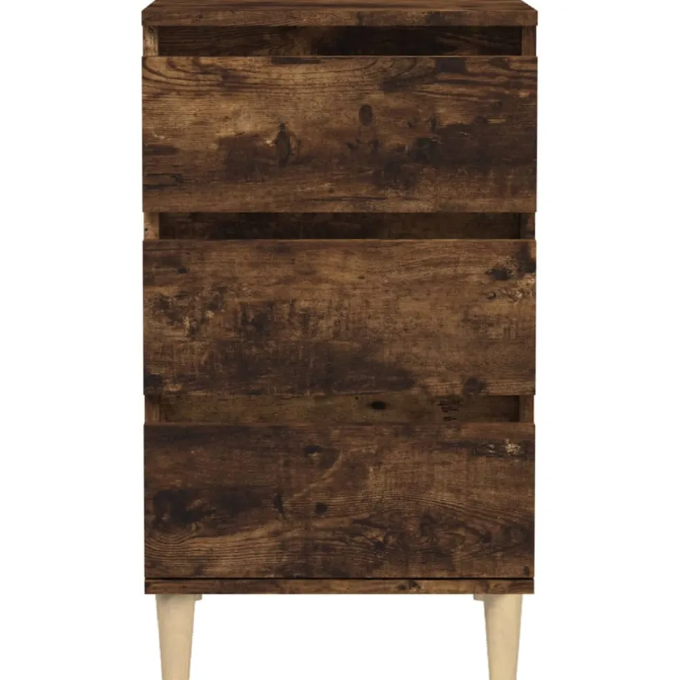 vidaXL Nachtkastje 40x35x70 cm bewerkt hout gerookt eikenkleurig