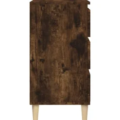 vidaXL Nachtkastje 40x35x70 cm bewerkt hout gerookt eikenkleurig