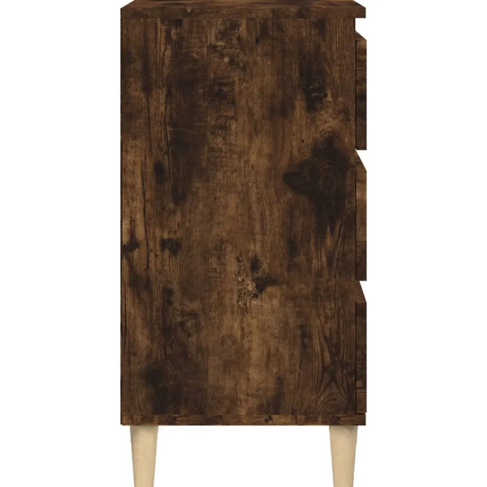 vidaXL Nachtkastje 40x35x70 cm bewerkt hout gerookt eikenkleurig