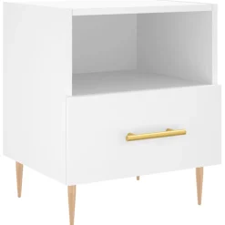 vidaXL Nachtkastje 40x35x47,5 cm bewerkt hout wit