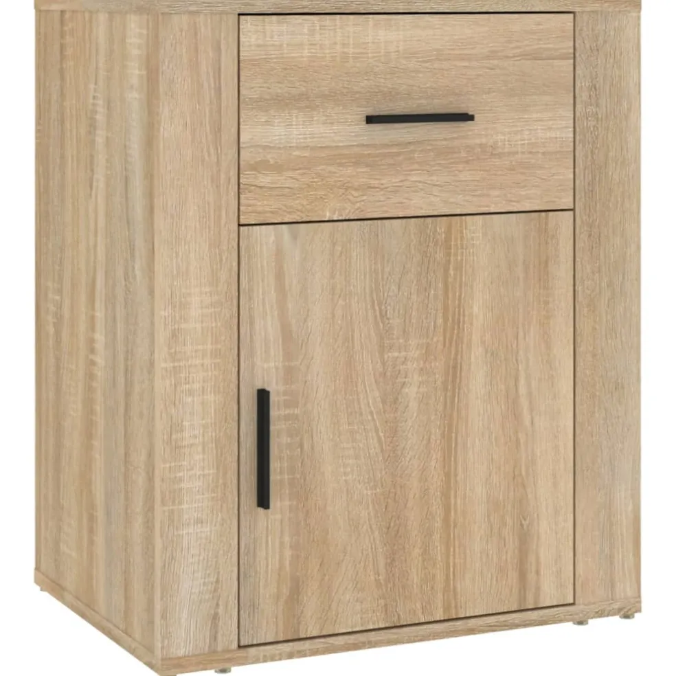 vidaXL Nachtkastje 39x39x67 cm bewerkt hout grijs sonoma eikenkleurig
