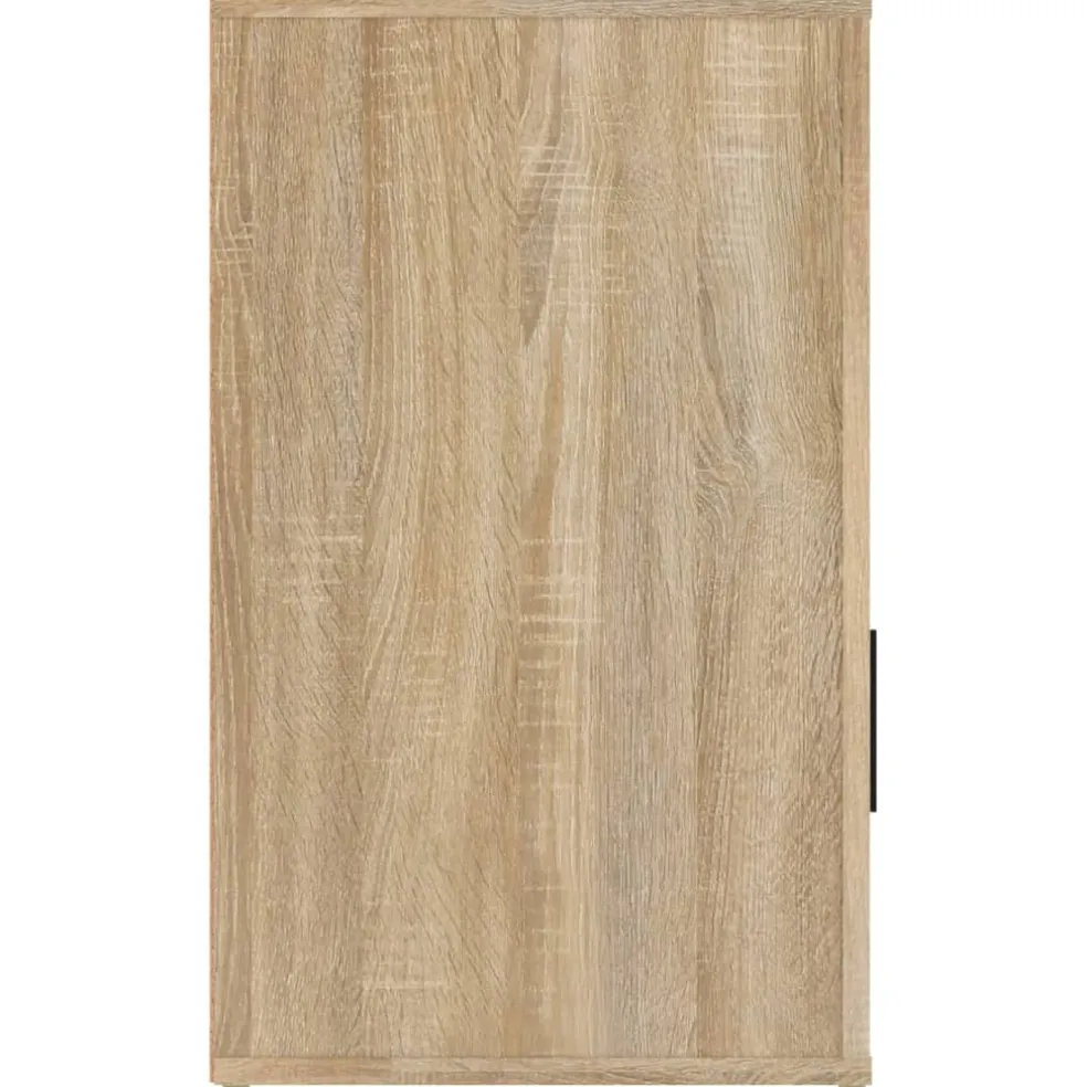 vidaXL Nachtkastje 39x39x67 cm bewerkt hout grijs sonoma eikenkleurig