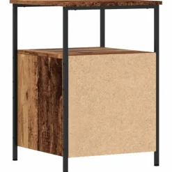 vidaXL Nachtkastje 34x35,5x50 cm bewerkt hout oud houtkleurig