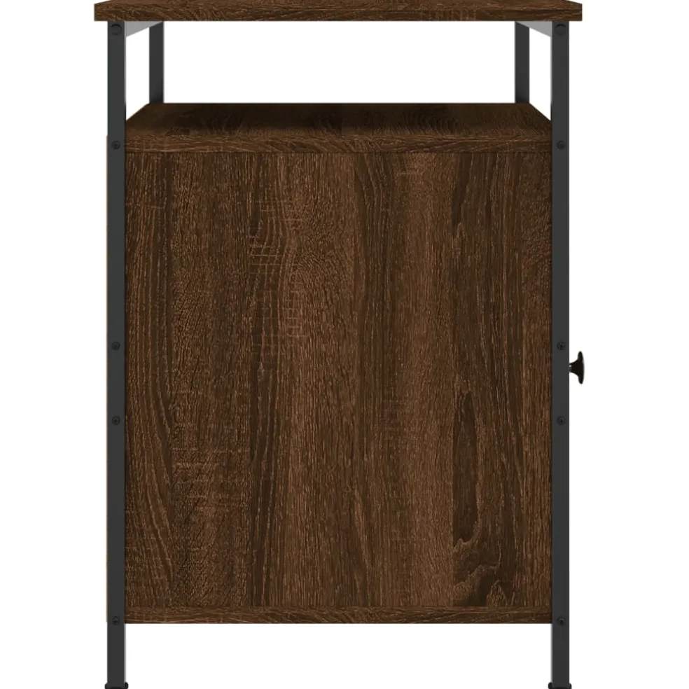 vidaXL Nachtkastje 40x30x40 cm bewerkt hout bruin eikenkleur
