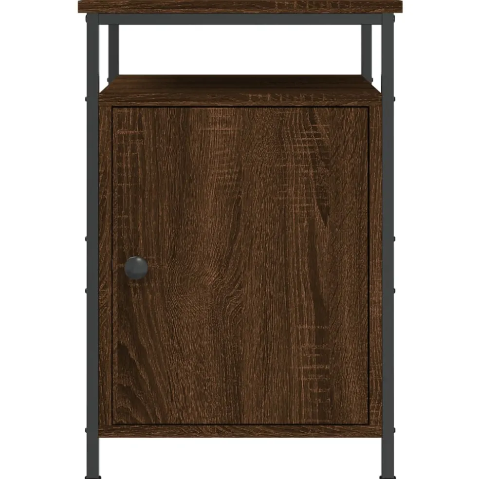 vidaXL Nachtkastje 40x30x40 cm bewerkt hout bruin eikenkleur