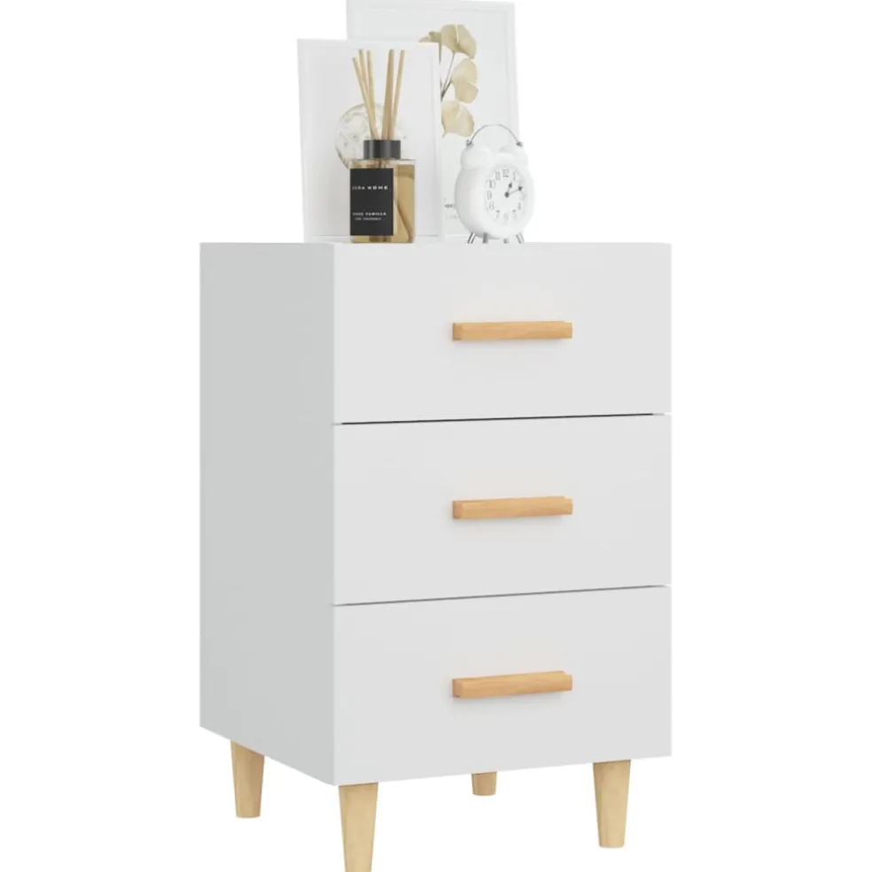 vidaXL Nachtkastje 40x40x66 cm bewerkt hout wit