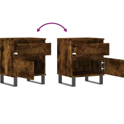vidaXL Nachtkastje 40x35x50 cm bewerkt hout gerookt eikenkleurig