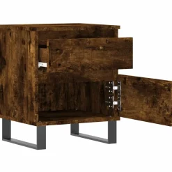 vidaXL Nachtkastje 40x35x50 cm bewerkt hout gerookt eikenkleurig