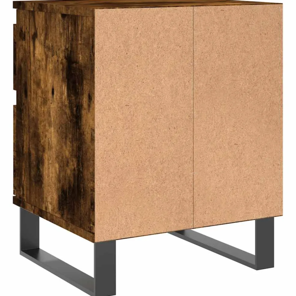 vidaXL Nachtkastje 40x35x50 cm bewerkt hout gerookt eikenkleurig