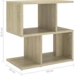 vidaXL Nachtkastje 50x30x51,5 cm bewerkt hout sonoma eikenkleurig