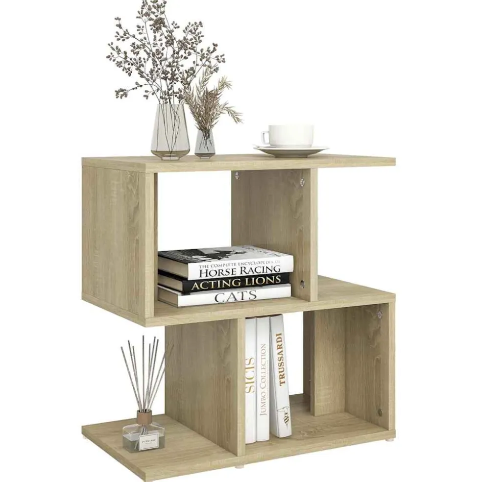 vidaXL Nachtkastje 50x30x51,5 cm bewerkt hout sonoma eikenkleurig
