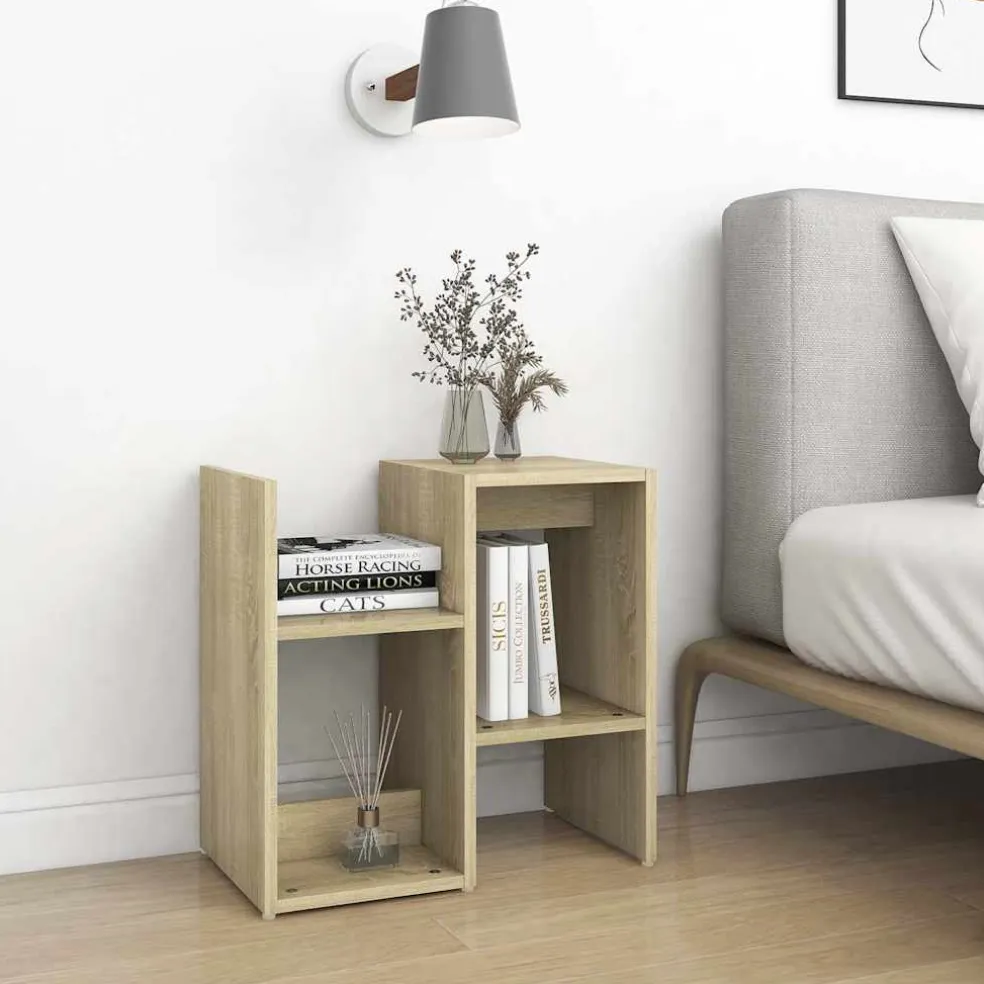 vidaXL Nachtkastje 50x30x51,5 cm bewerkt hout sonoma eikenkleurig