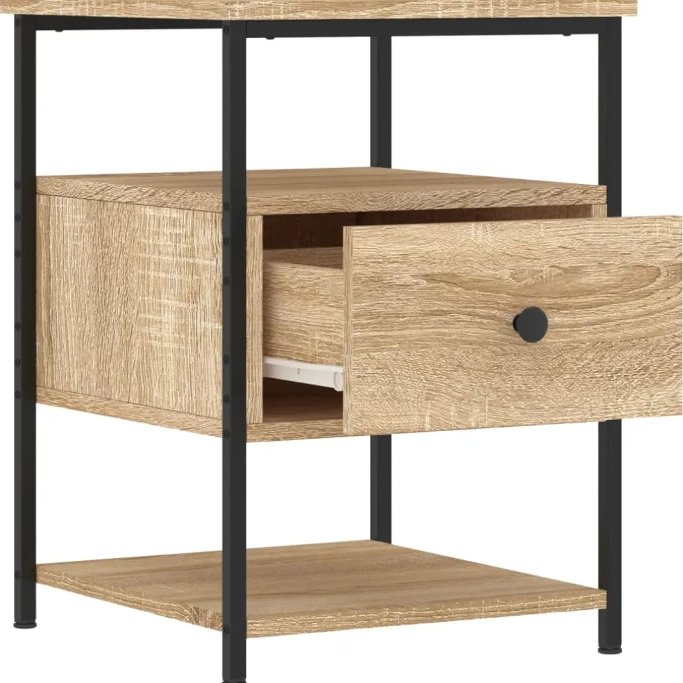 vidaXL Nachtkastje 40x42x56 cm bewerkt hout sonoma eikenkleurig