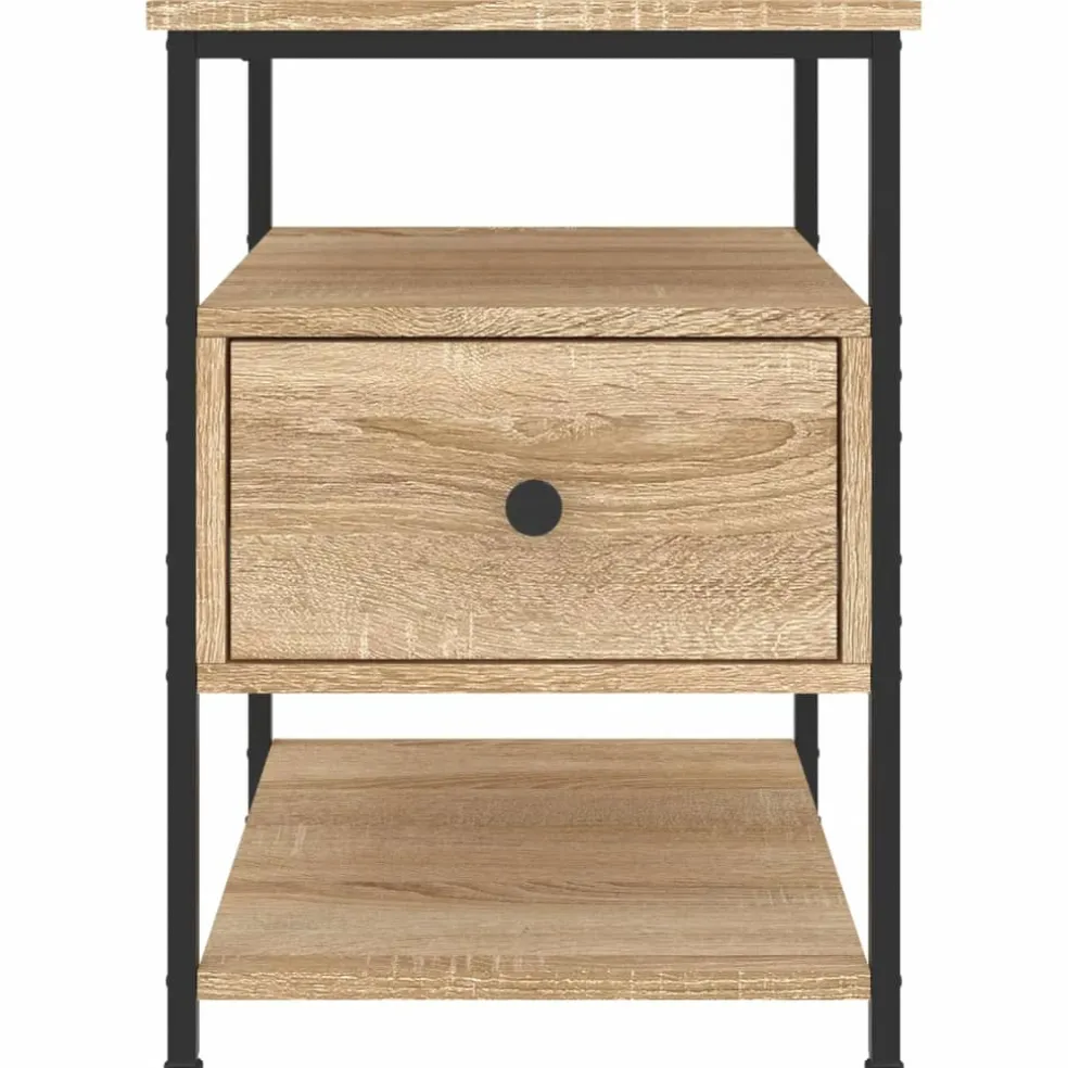 vidaXL Nachtkastje 40x42x56 cm bewerkt hout sonoma eikenkleurig