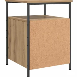 vidaXL Nachtkastje 44x45x60 cm bewerkt hout artisanaal eikenkleurig
