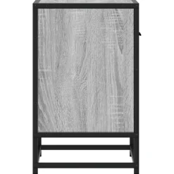 vidaXL Nachtkastje 40x31x50 cm bewerkt hout grijs sonoma eikenkleurig