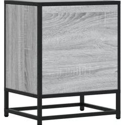 vidaXL Nachtkastje 40x31x50 cm bewerkt hout grijs sonoma eikenkleurig