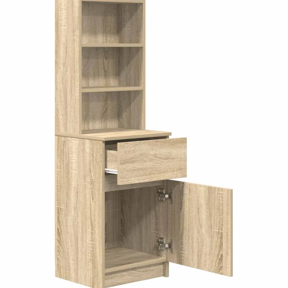 vidaXL Nachtkastje 39x35x125 cm bewerkt hout sonoma eikenkleurig