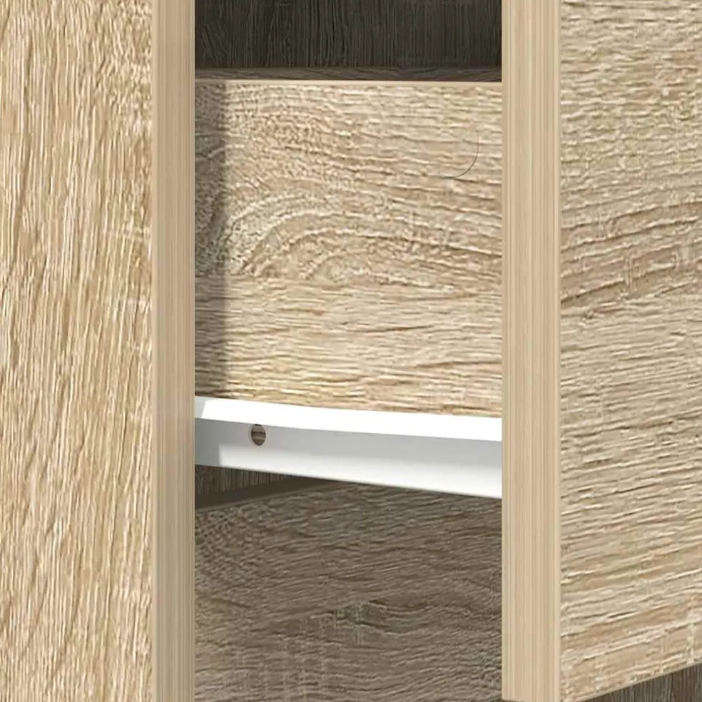vidaXL Nachtkastje 39x35x125 cm bewerkt hout sonoma eikenkleurig
