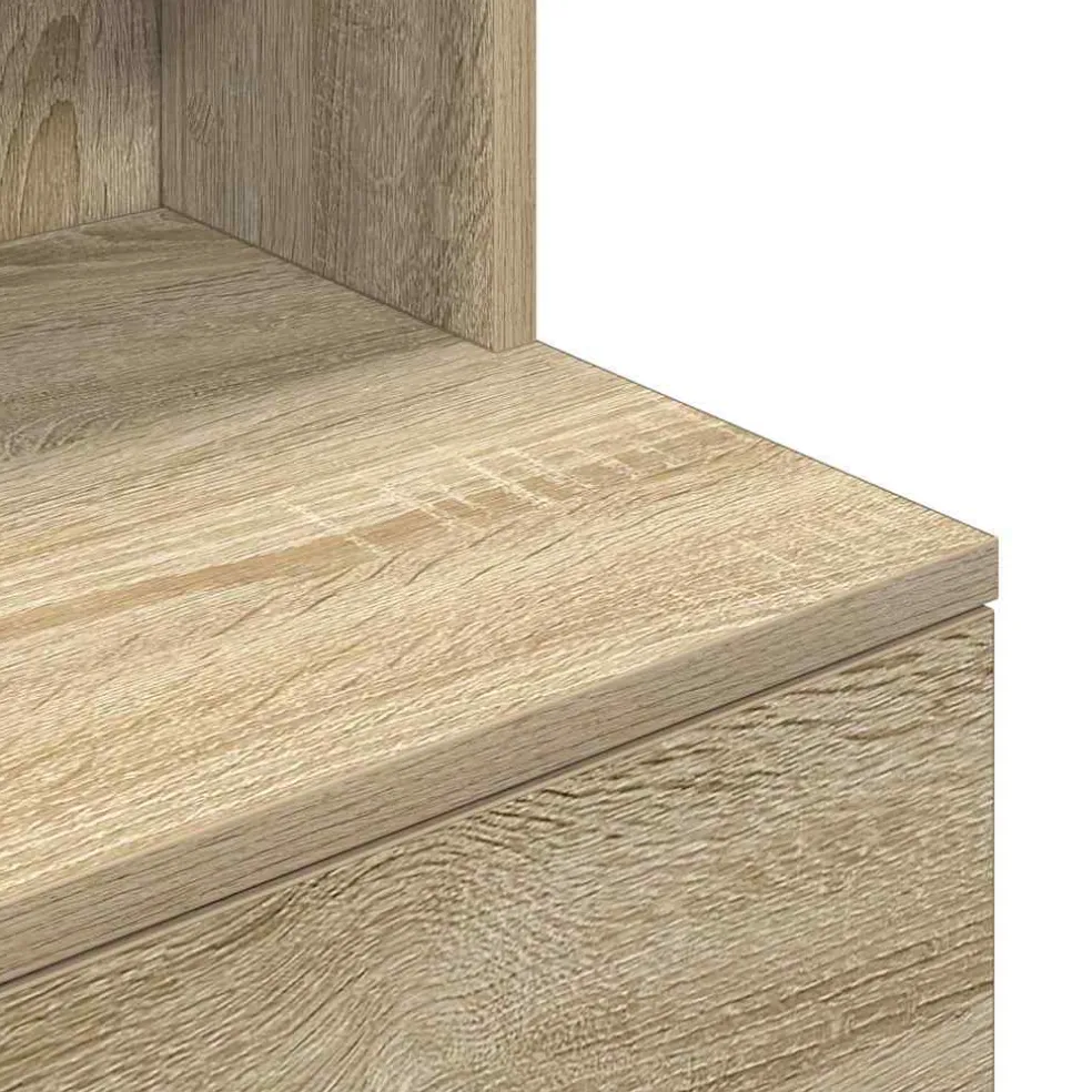 vidaXL Nachtkastje 39x35x125 cm bewerkt hout sonoma eikenkleurig