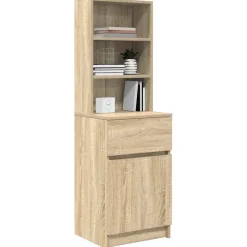 vidaXL Nachtkastje 39x35x125 cm bewerkt hout sonoma eikenkleurig