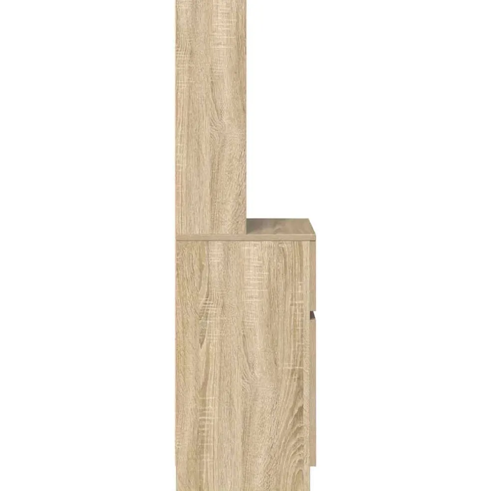 vidaXL Nachtkastje 39x35x125 cm bewerkt hout sonoma eikenkleurig