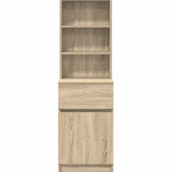 vidaXL Nachtkastje 39x35x125 cm bewerkt hout sonoma eikenkleurig