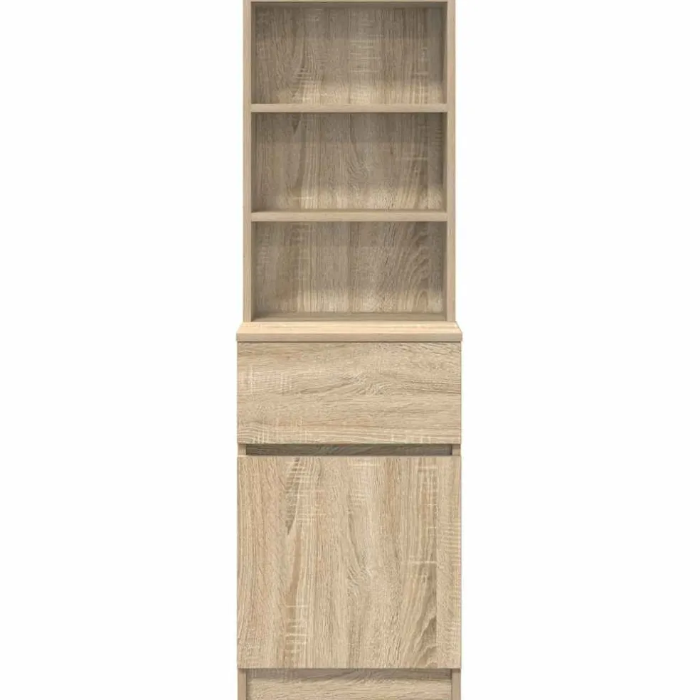 vidaXL Nachtkastje 39x35x125 cm bewerkt hout sonoma eikenkleurig