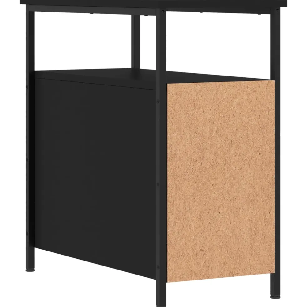 vidaXL Nachtkastje 30x60x60 cm bewerkt hout zwart