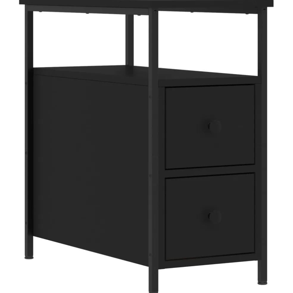 vidaXL Nachtkastje 30x60x60 cm bewerkt hout zwart
