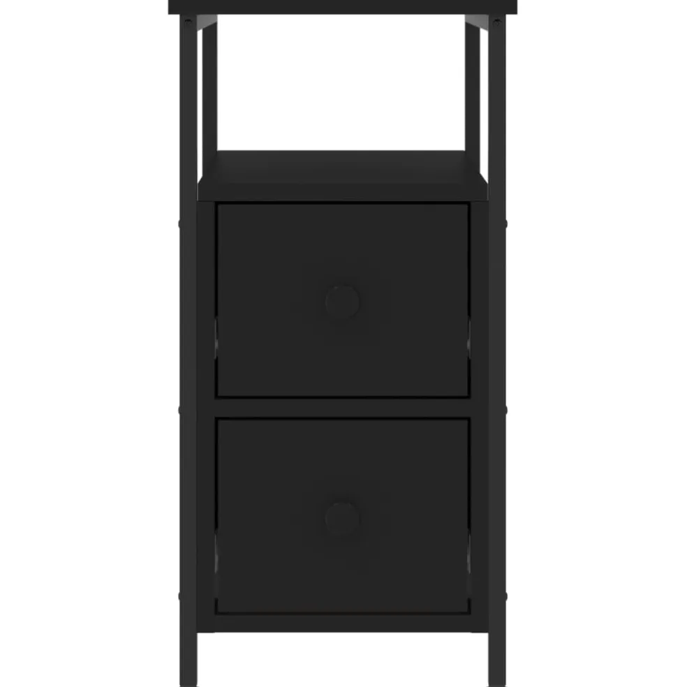 vidaXL Nachtkastje 30x60x60 cm bewerkt hout zwart