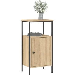 vidaXL Nachtkastje 41x31x80 cm bewerkt hout sonoma eikenkleurig