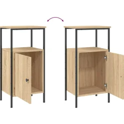 vidaXL Nachtkastje 41x31x80 cm bewerkt hout sonoma eikenkleurig