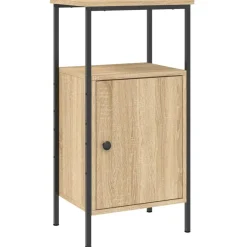 vidaXL Nachtkastje 41x31x80 cm bewerkt hout sonoma eikenkleurig